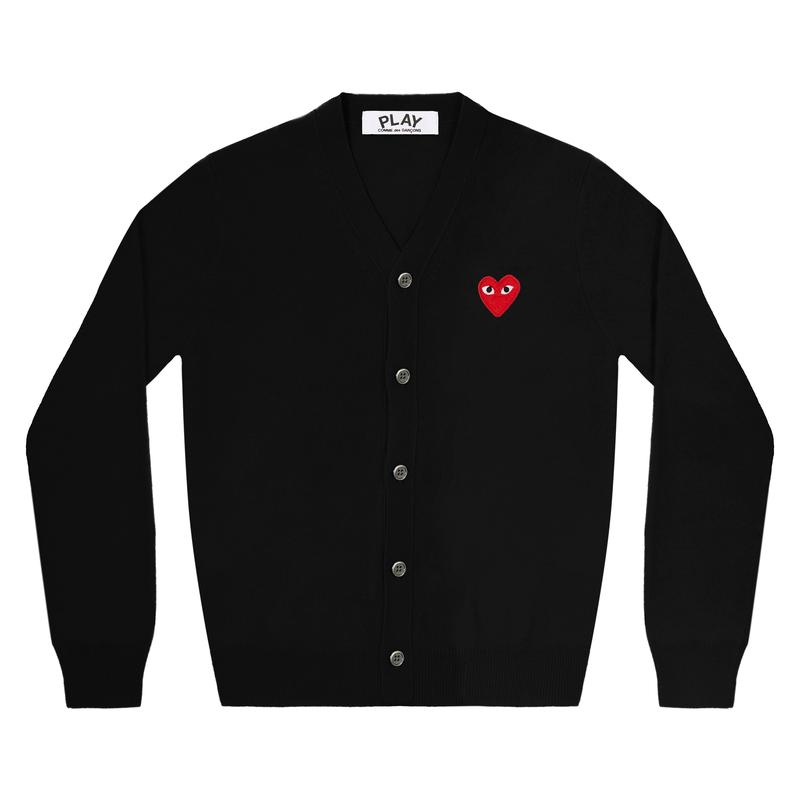 Play - Red Mens Cardigan - (Black)