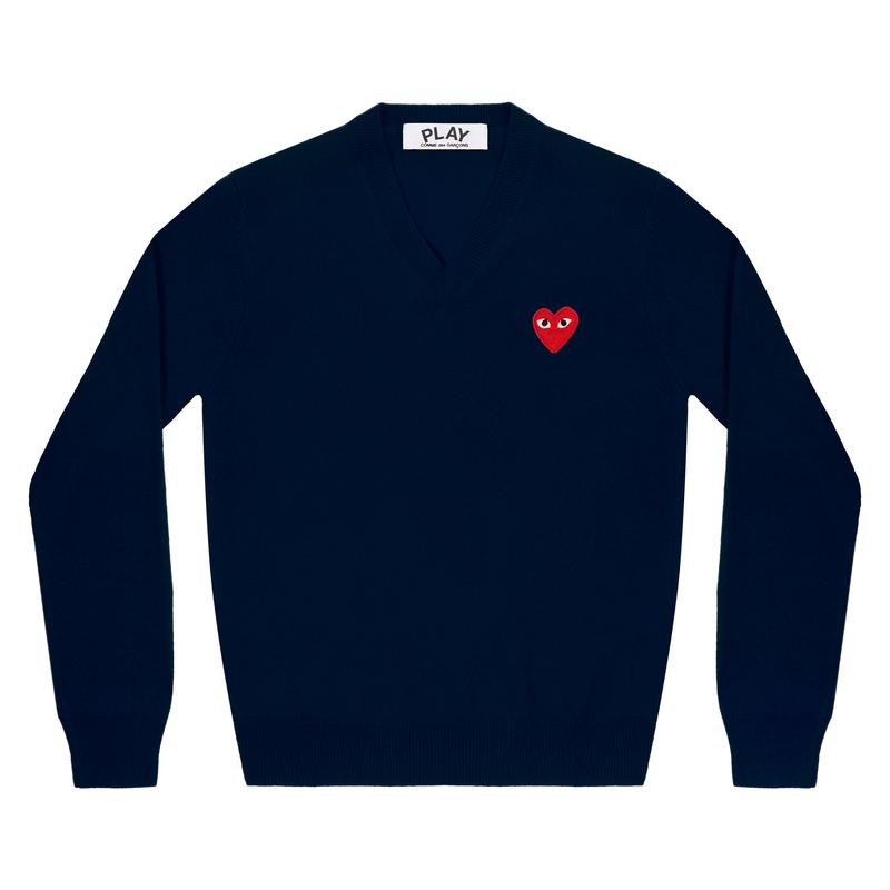 Play - Red V Neck Sweater - (Navy)
