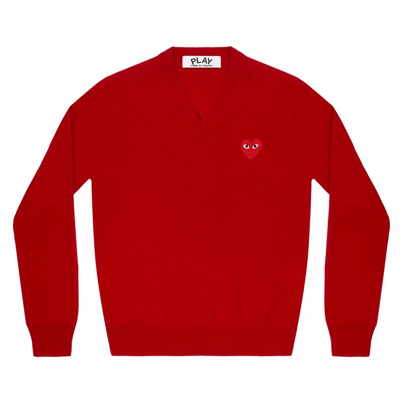 Play - Red V-Neck Sweater - (Red)