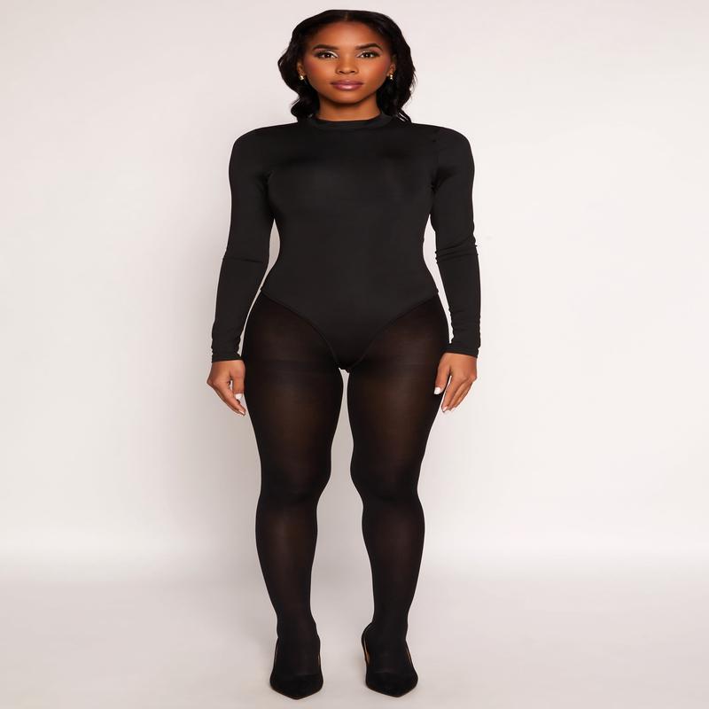 Daisy Mock Neck Long Sleeve Bodysuit