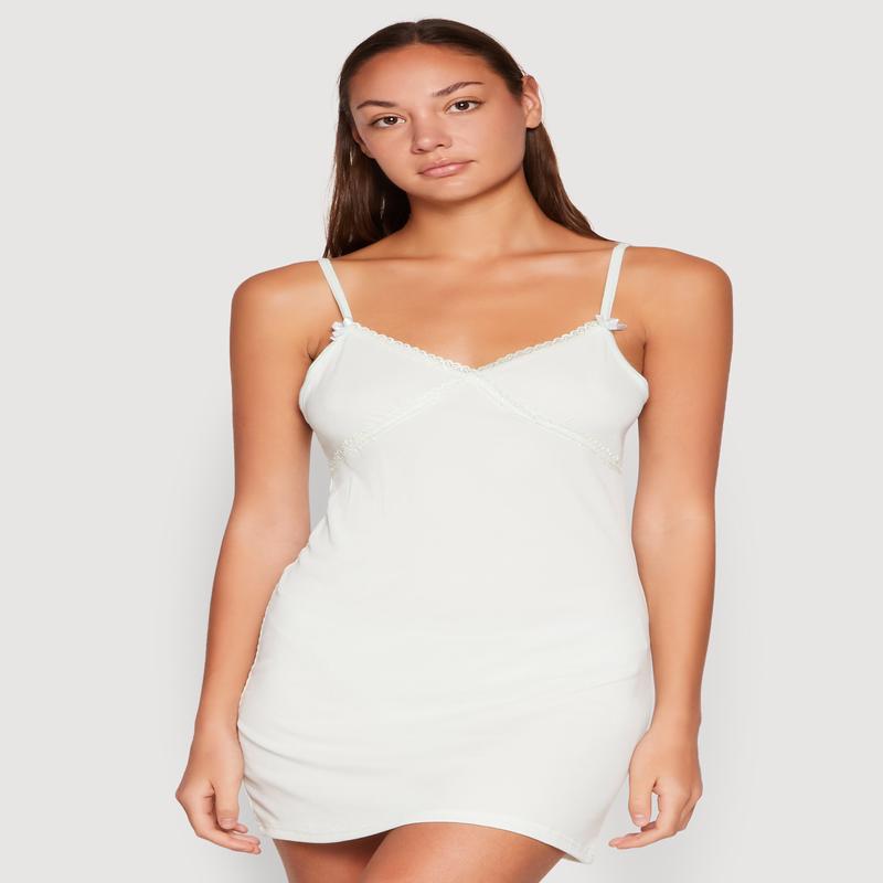 Heart Lace Trim Cami Nightgown