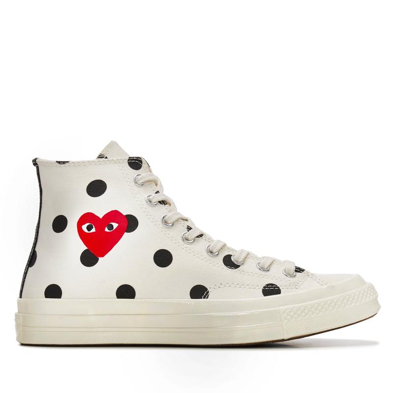 Play Converse - Polka Dot Red Heart Chuck Taylor All Star 70 High Sneakers - (White)