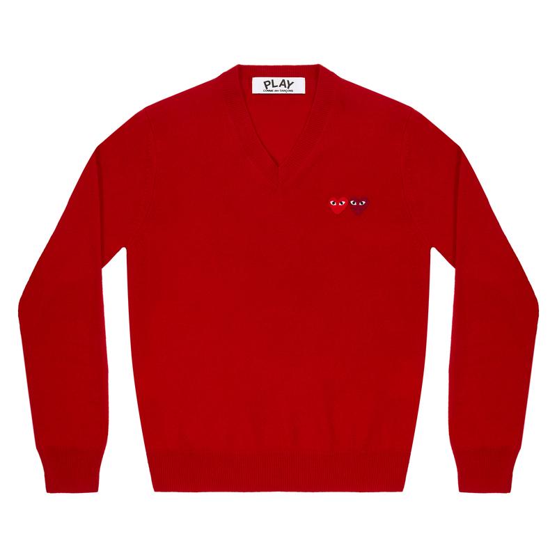 Play - Double Heart Sweater - (Red)