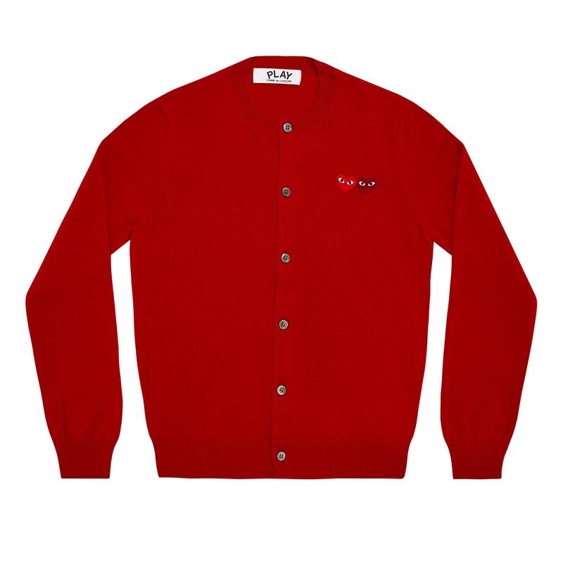 Play - Double Heart Womens Cardigan - (Red)