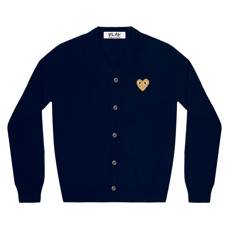 Play - Gold Heart Mens Cardigan - (Navy)