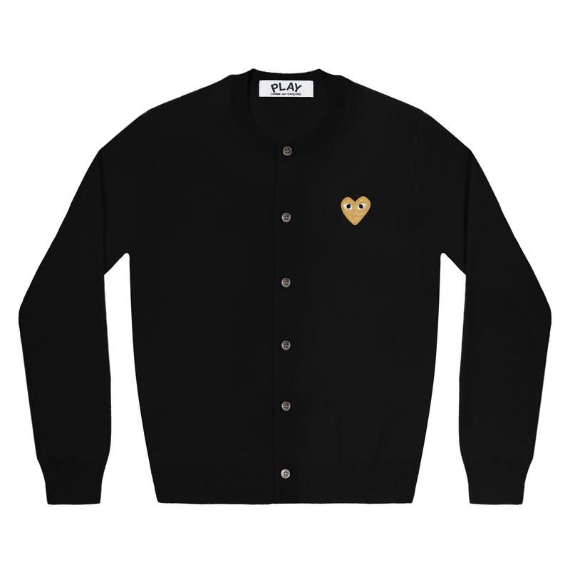Play - Gold Heart Womens Cardigan - (Black)