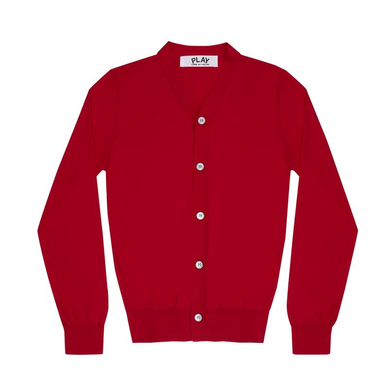 Play - Little Red Heart Mens Cotton Cardigan - (Red)