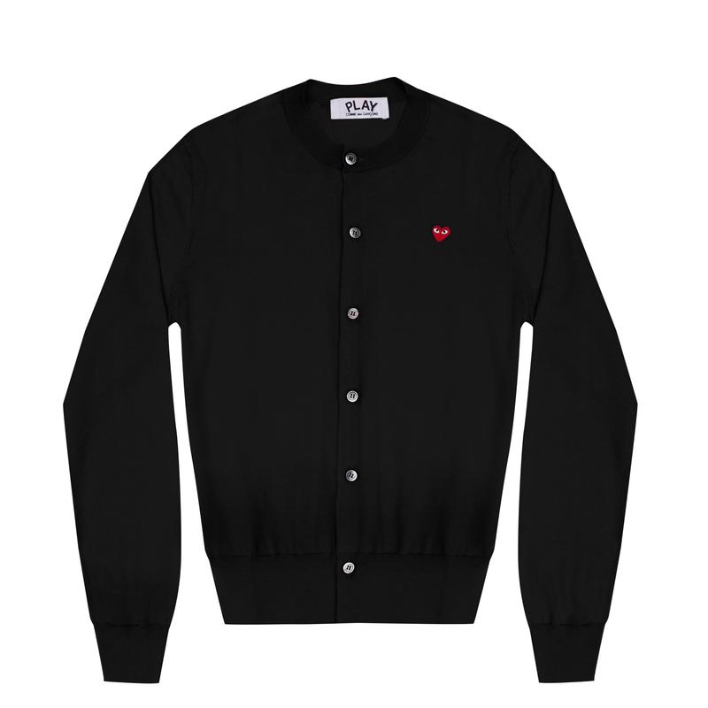 Play - Little Red Heart Womens Cotton Cardigan - (Black)