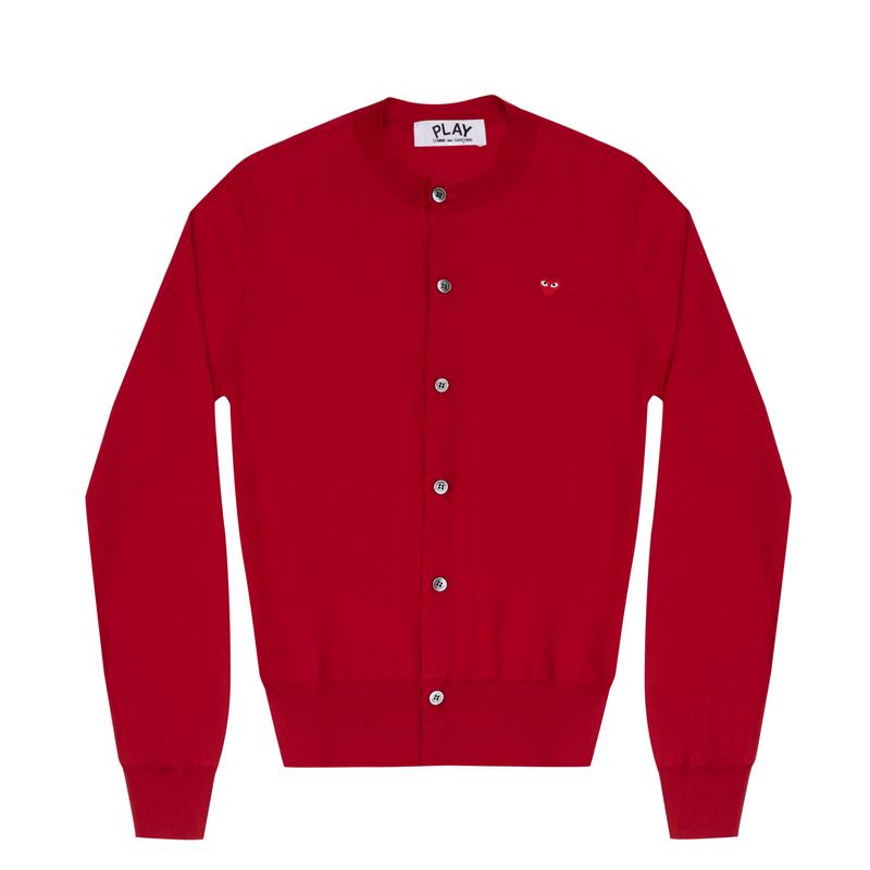 Play - Little Red Heart Womens Cotton Cardigan - (Red)