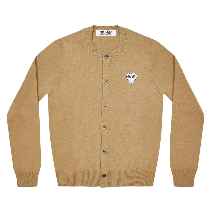 Play - White Heart Womens Cardigan - (Camel)