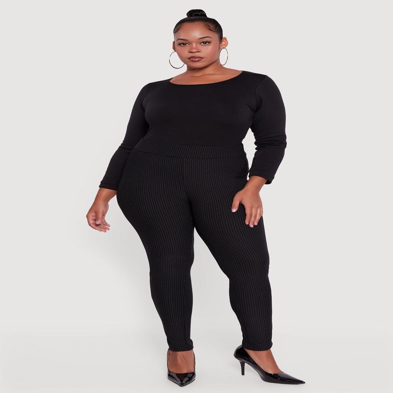 Plus Size High Waisted Scuba Skinny Dress Pants