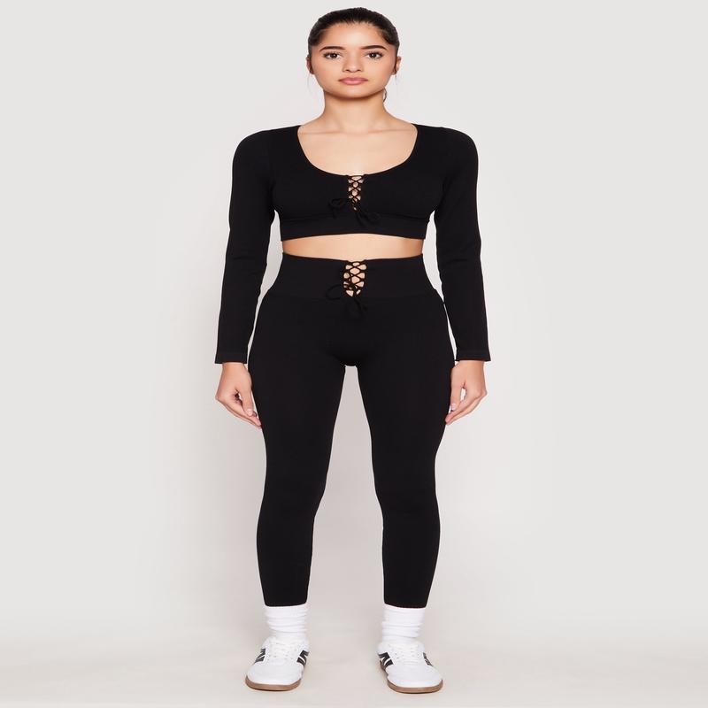 Seamless Lace Up Leggings