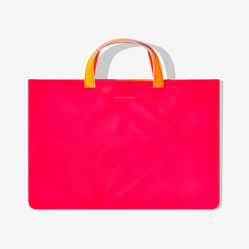 CDG Wallet - Super Fluo Tote Bag - (Pink/Yellow SA9000SF)
