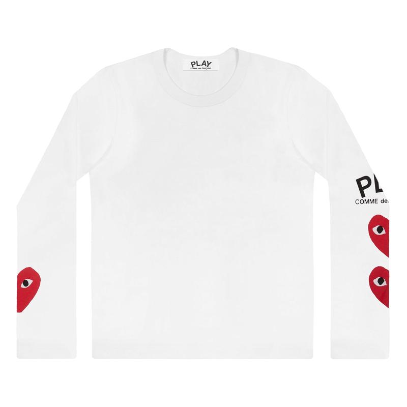 Play - 3 Heart Long Sleeve - (White)