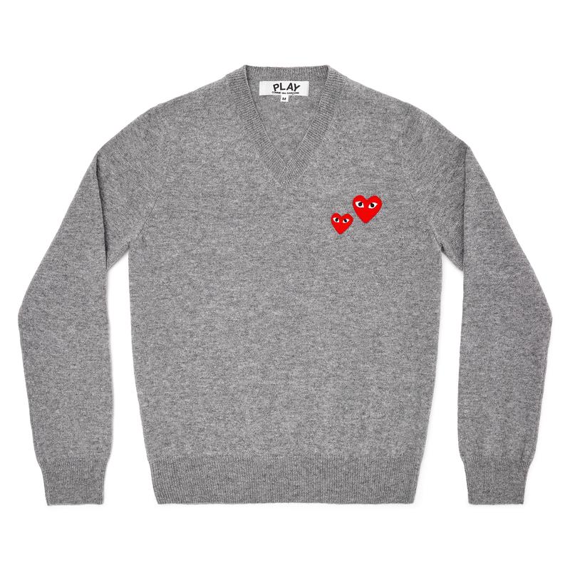 Play - Double Heart Jumper - (Grey)