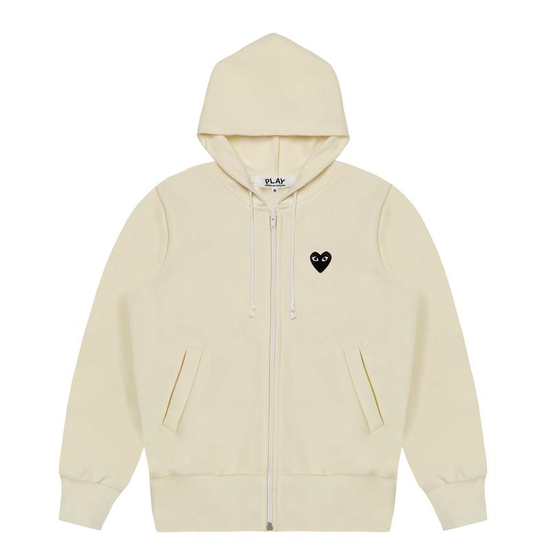 Play - Hooded Sweatshirt with Big Hearts - (Ivory)