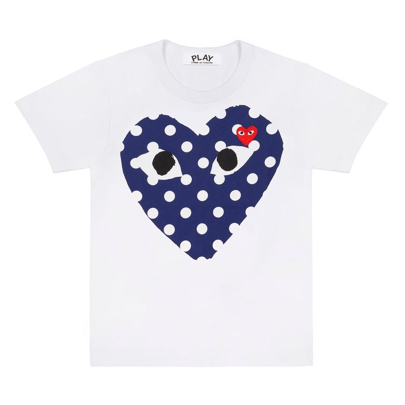 Play - Polka Dot Big Heart T-Shirt - (White)