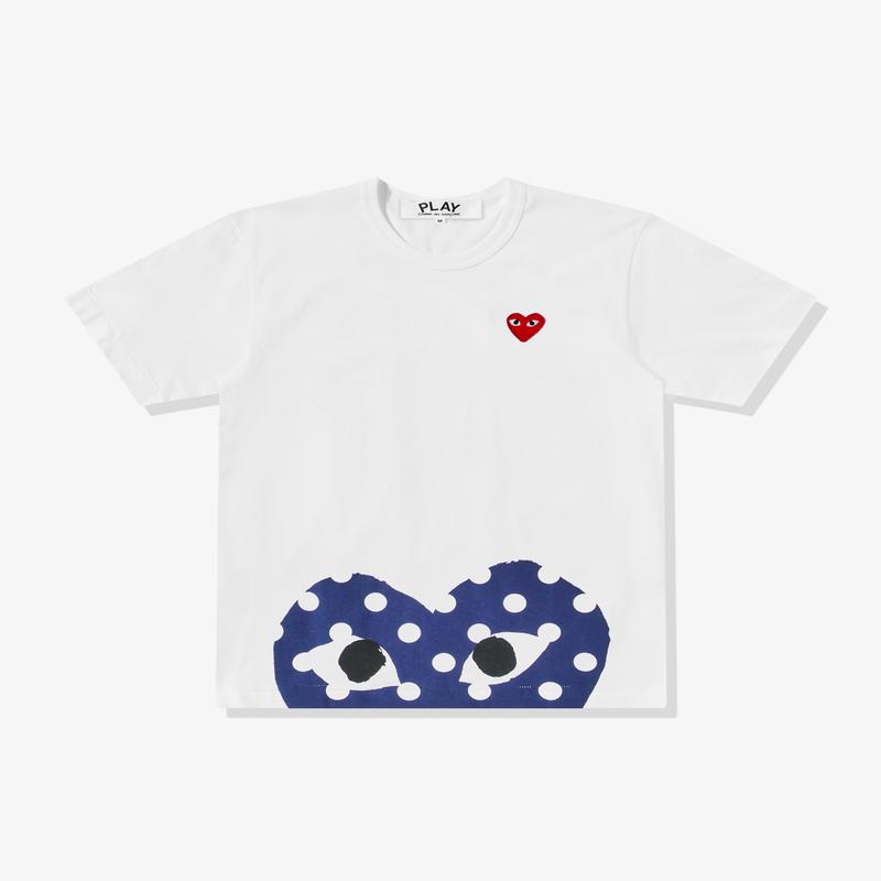 Play - Polka Dot Edge Heart T-Shirt - (White)