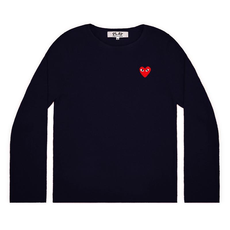 Play - Red Heart Crew Neck Jumper - (Navy)