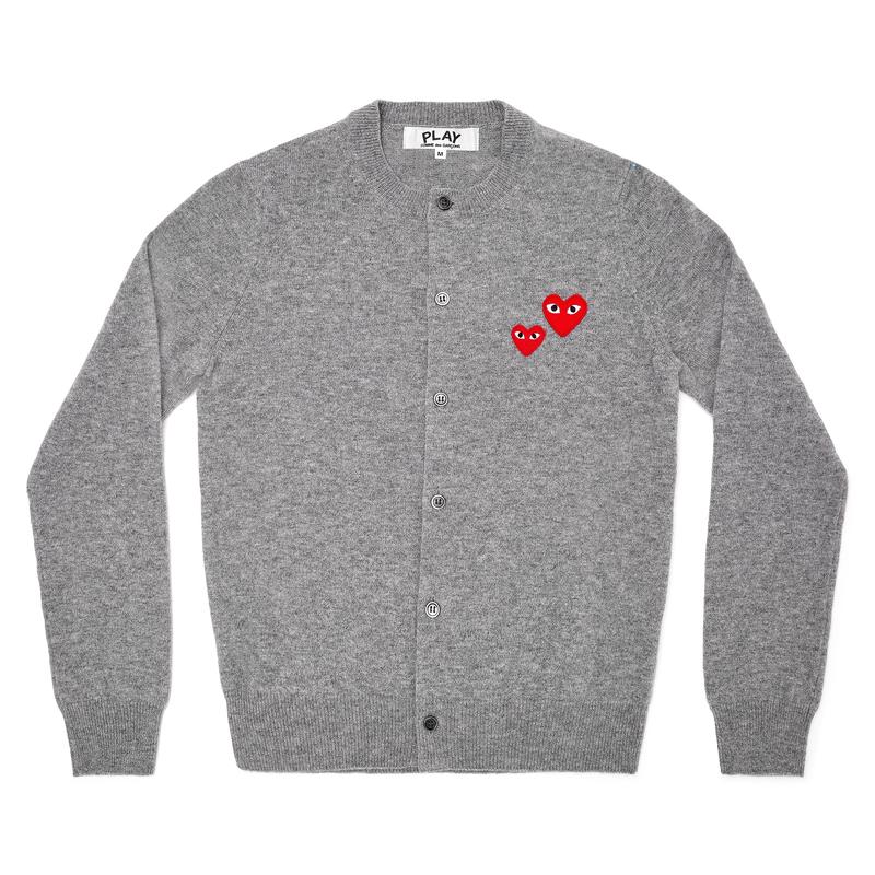Play - Womens Double Heart Cardigan - (Grey)