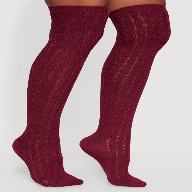 Pointelle Over the Knee Socks Size 9-11