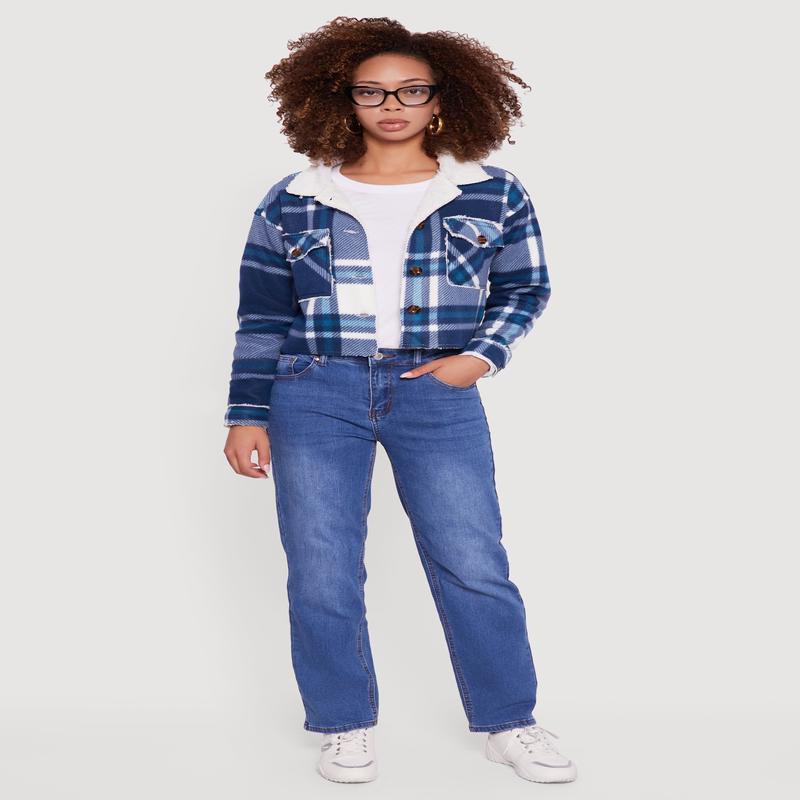 Cozy Sherpa Lined Plaid Shacket