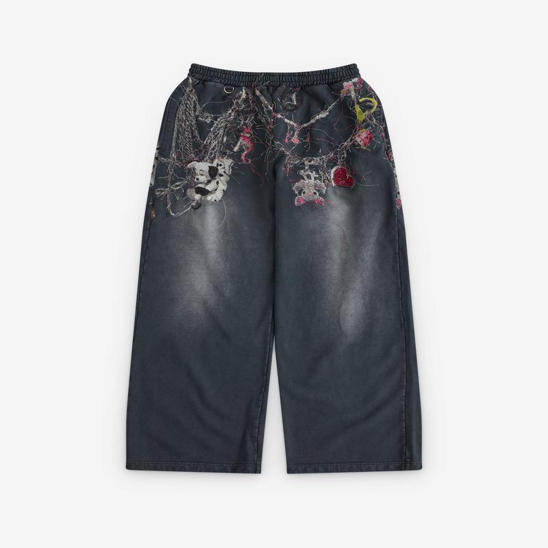 Doublet - Mens Embroidered Chain Sweatpants - (Grey)