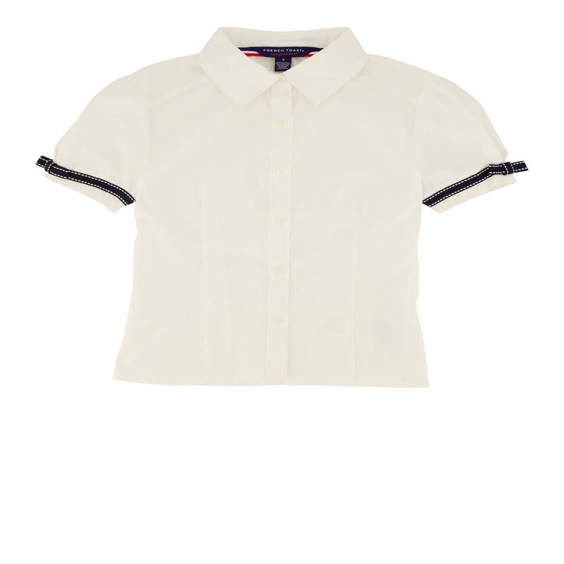 French Toast Girls 7-14 Ribbon Trim Short Sleeve Shirt