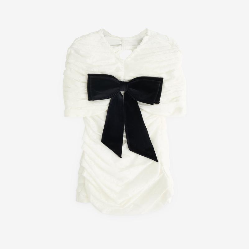 SHUSHU/TONG - Womens Overlay Two Piece Dress  - (White)