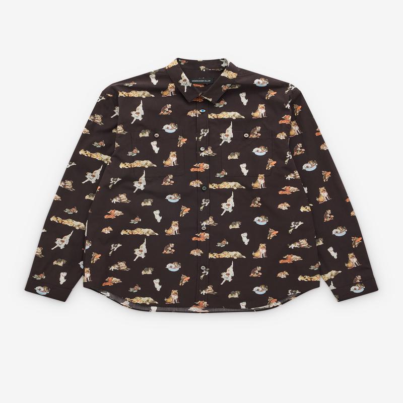 Undercover - Men's Dog Print Shirt - (Black)