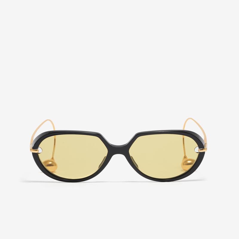 Bottega Veneta - Womens Drop Squared Sunglasses - (Black/Gold)