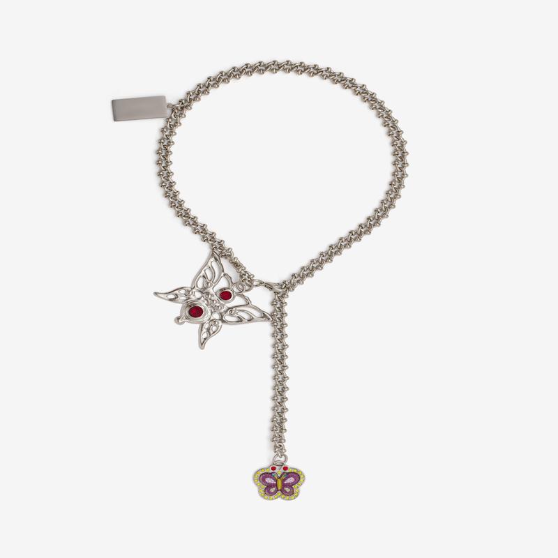 Chopova Lowena - Womens Stacked Butterfly Choker - (Silver)