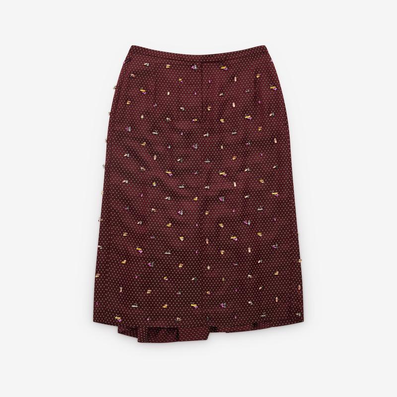 Dries Van Noten - Womens Sandora Embroidered Skirt - (Burgundy)