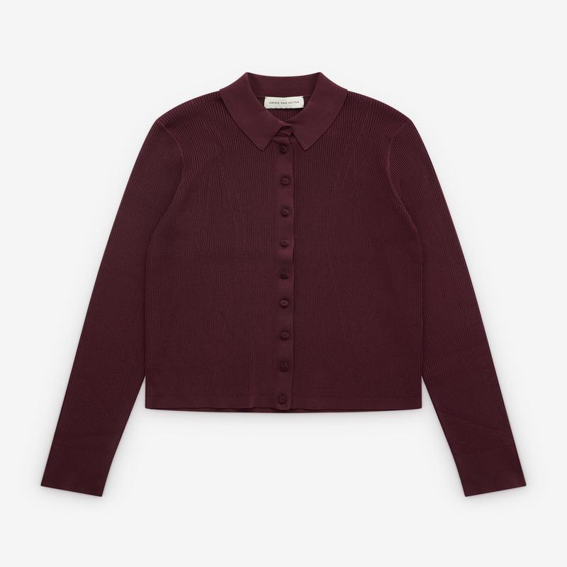 Dries Van Noten - Womens Tielt Cardigan - (Burgundy)