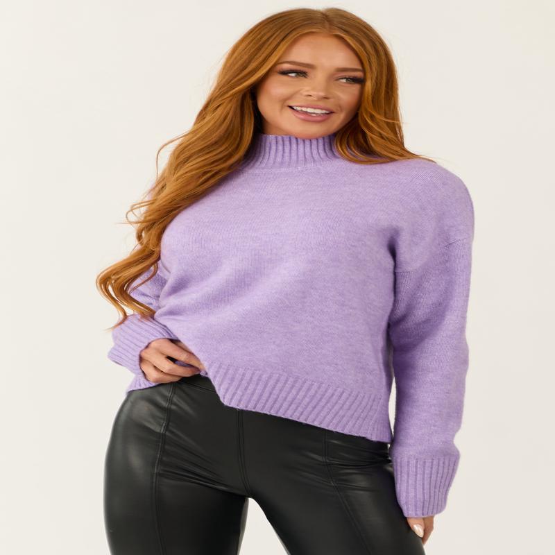 Iris Long Sleeve Mock Neck Soft Sweater