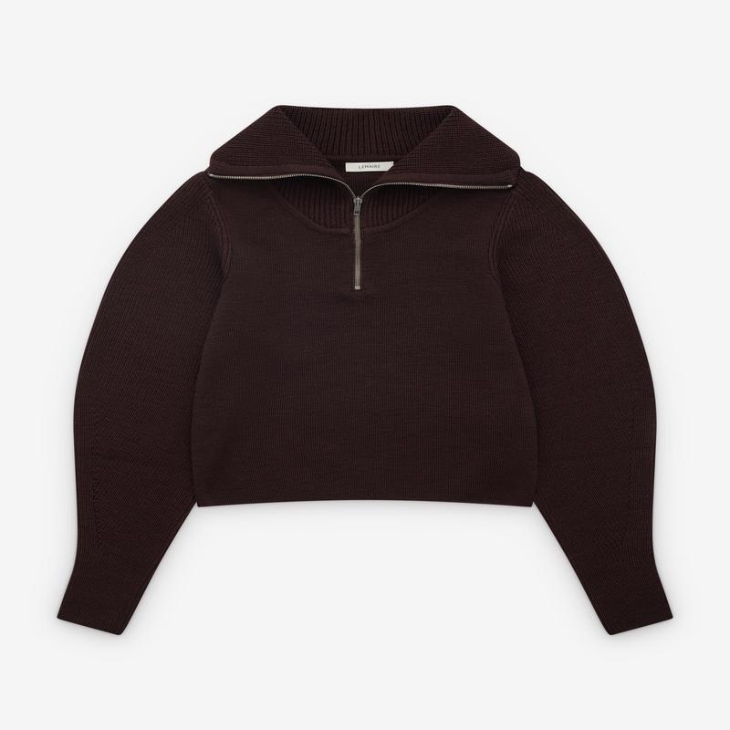 Lemaire - Womens Zipped Sweater - (Aubergine)