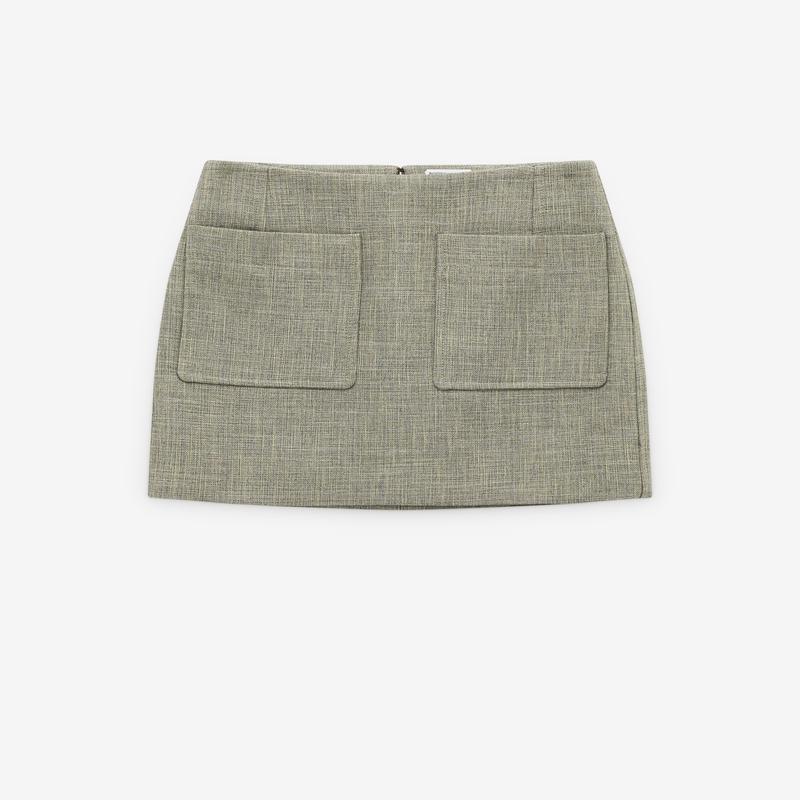 Bottega Veneta - Women's Cotton and Viscose Melange Skirt - (Green/Fennel/White)