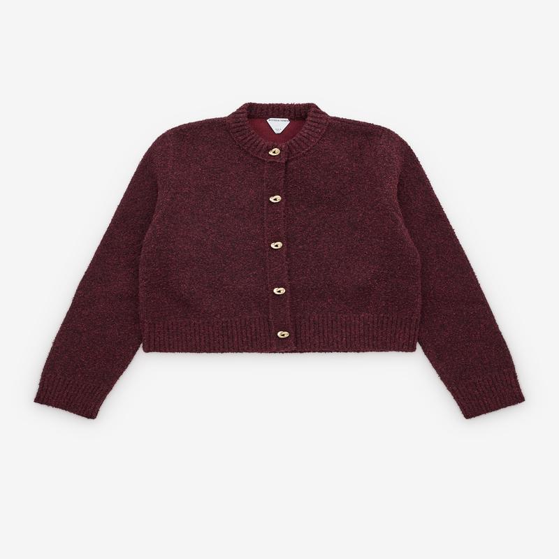 Bottega Veneta - Women's Wool Boucl Cardigan - (Oxblood Melange)