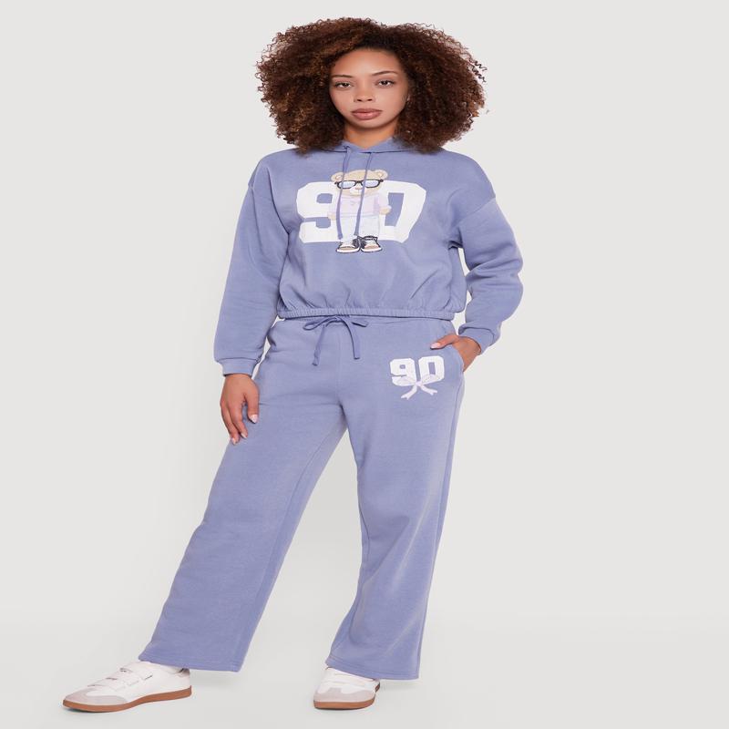 Graphic Print Fleece Lined Sweatpants