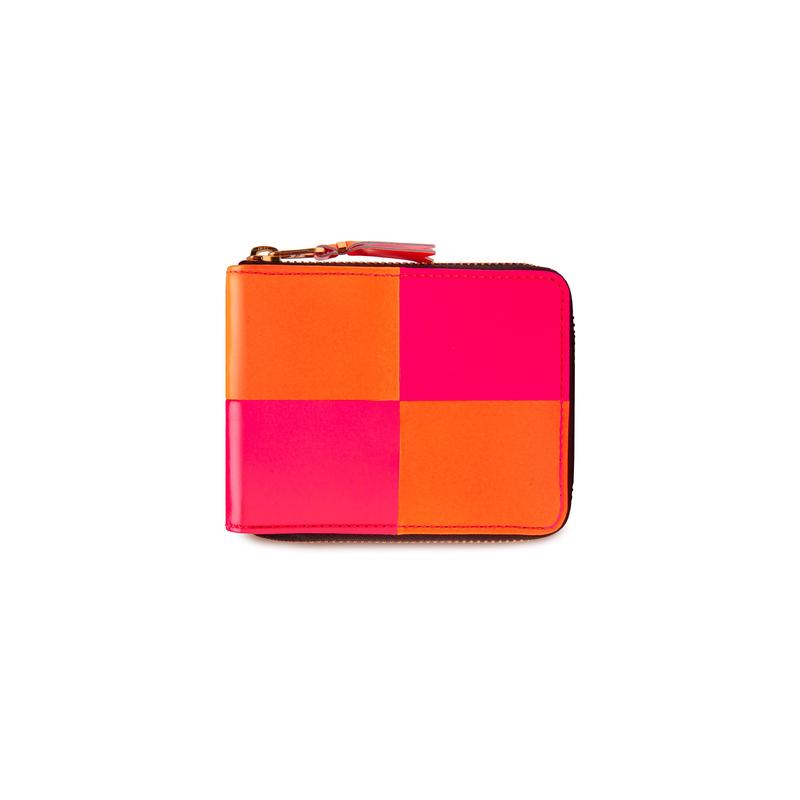 CDG Wallet - Fluo Squares Light Orange/Pink Wallet - (SA7110FS)
