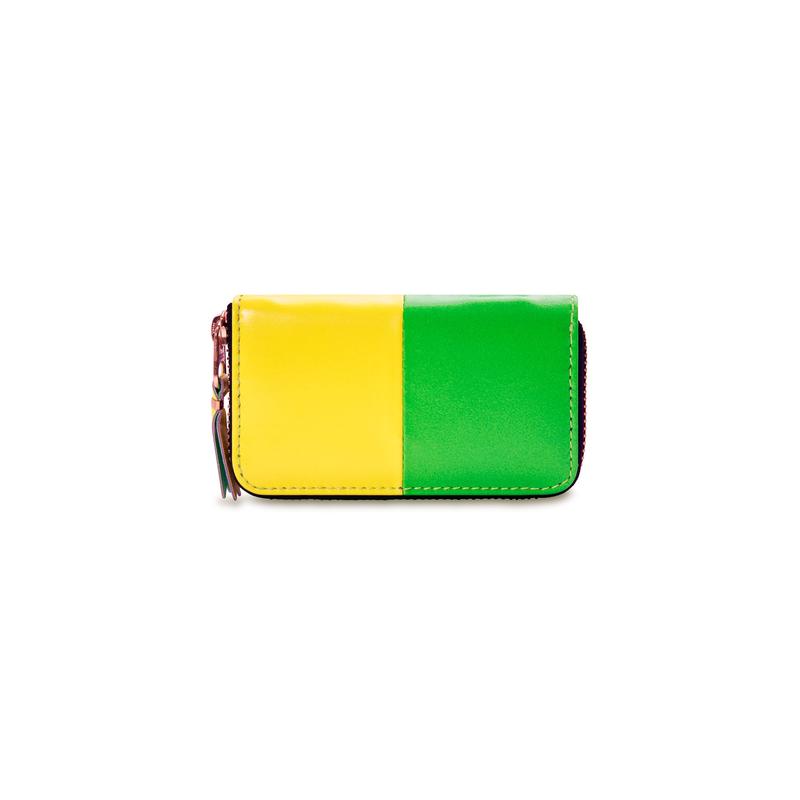 CDG Wallet - Fluo Squares Wallet - (Green/Yellow SA410XFS)