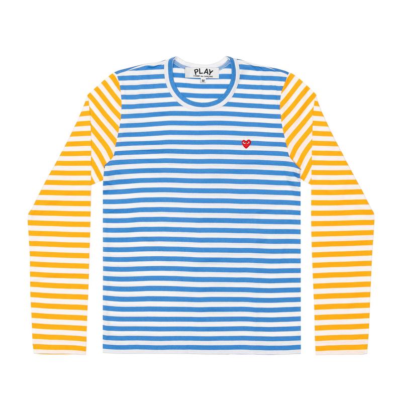Play - Bi-Colour Stripe T-Shirt - (Blue/Yellow)