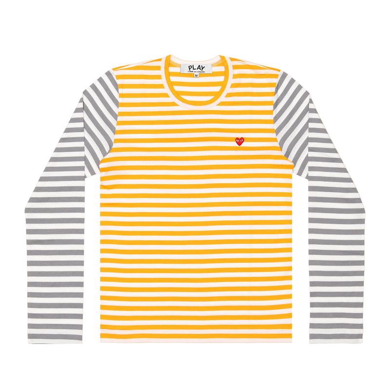 Play - Bi-Colour Stripe T-Shirt - (Yellow/Grey)
