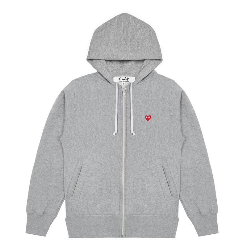 Play - Small Red Heart Hooded Sweatshirt - (Grey)