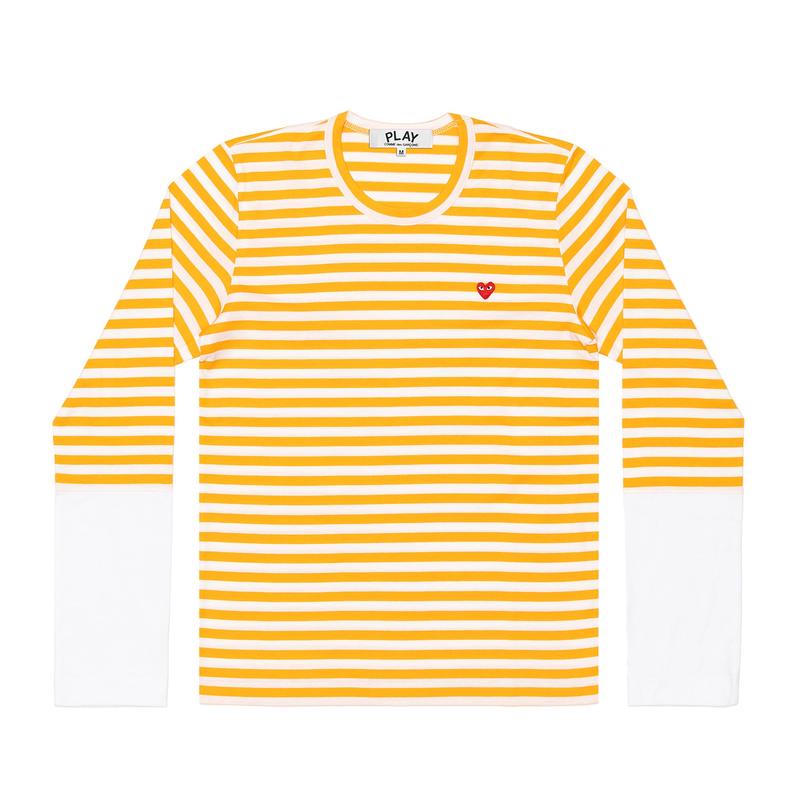 Play - Stripe White T-Shirt - (Yellow)