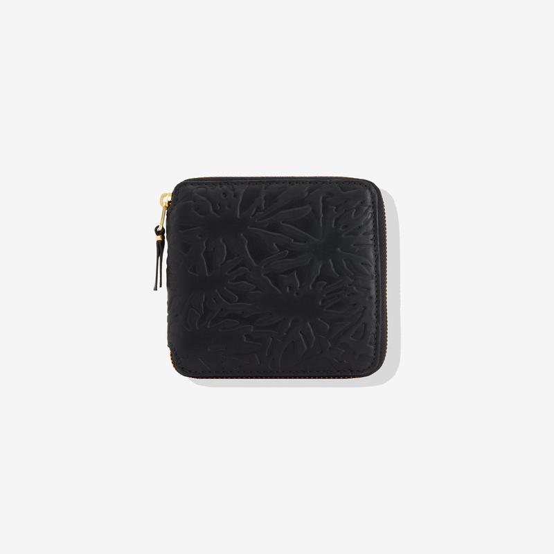 CDG Wallet - Embossed Forest Full Zip Around Wallet - (Black SA2100EF)