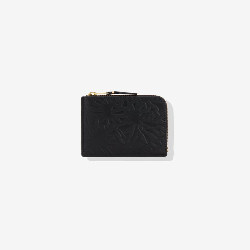 CDG Wallet - Embossed Forest Zip Around Wallet - (Black SA3100EF)