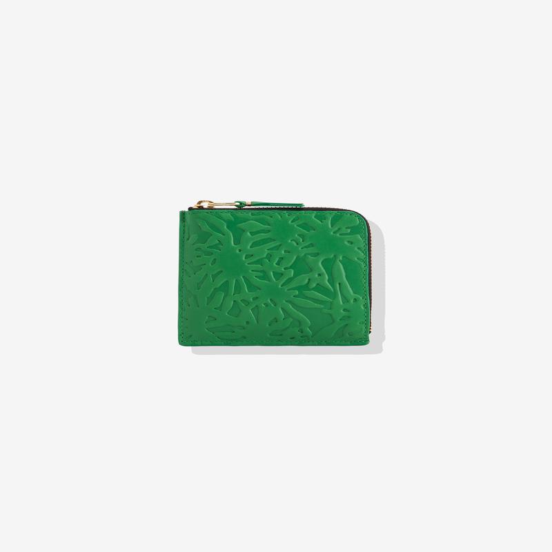 CDG Wallet - Embossed Forest Zip Around Wallet - (Green SA3100EF)