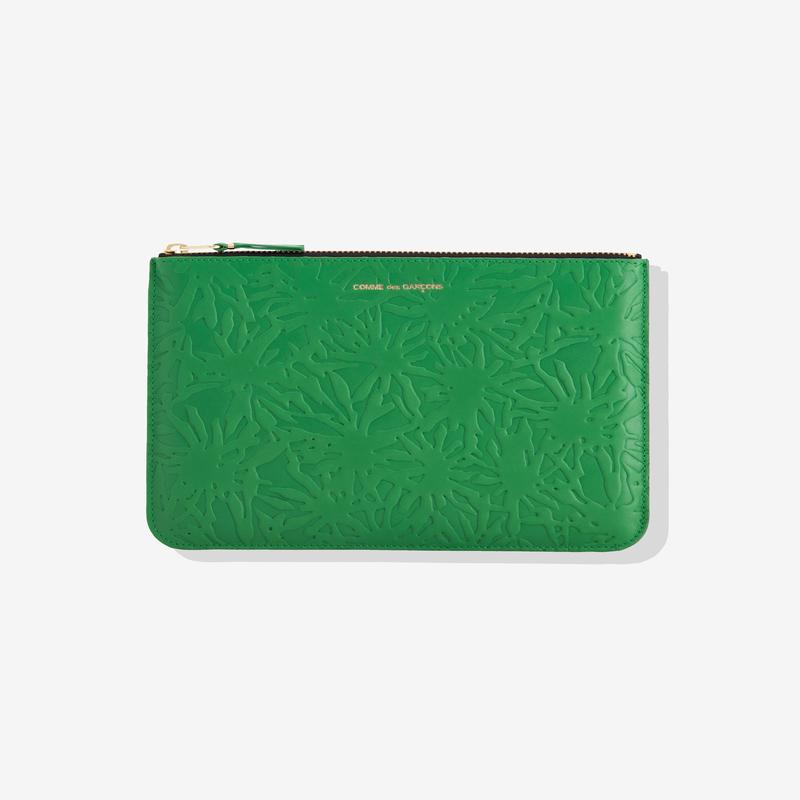 CDG Wallet - Embossed Forest Zip Pouch - (Green SA5100EF)