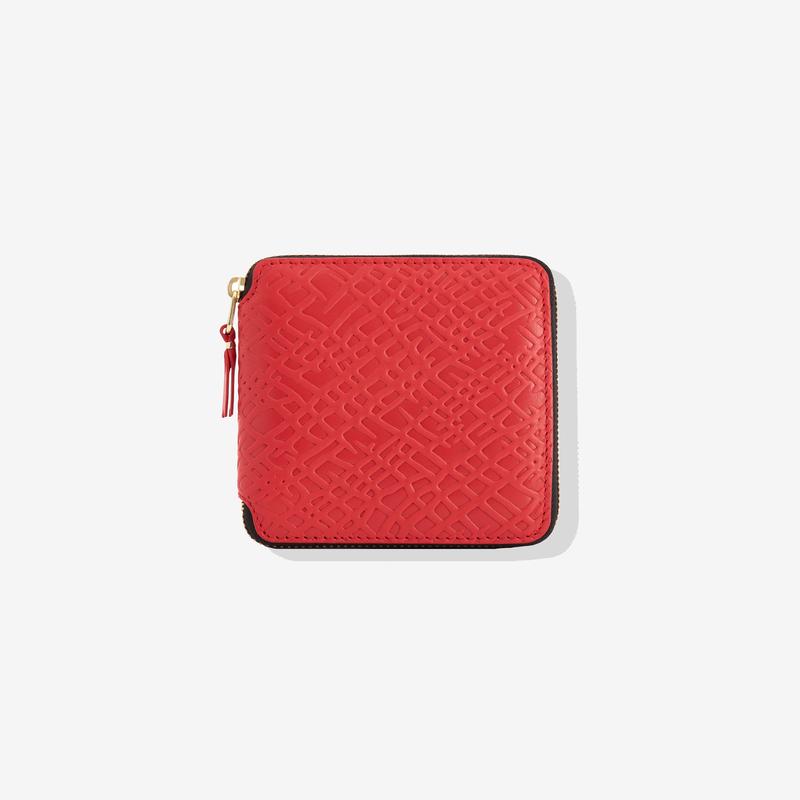 CDG Wallet - Embossed Roots Full Zip Around Wallet - (Red SA2100ER)